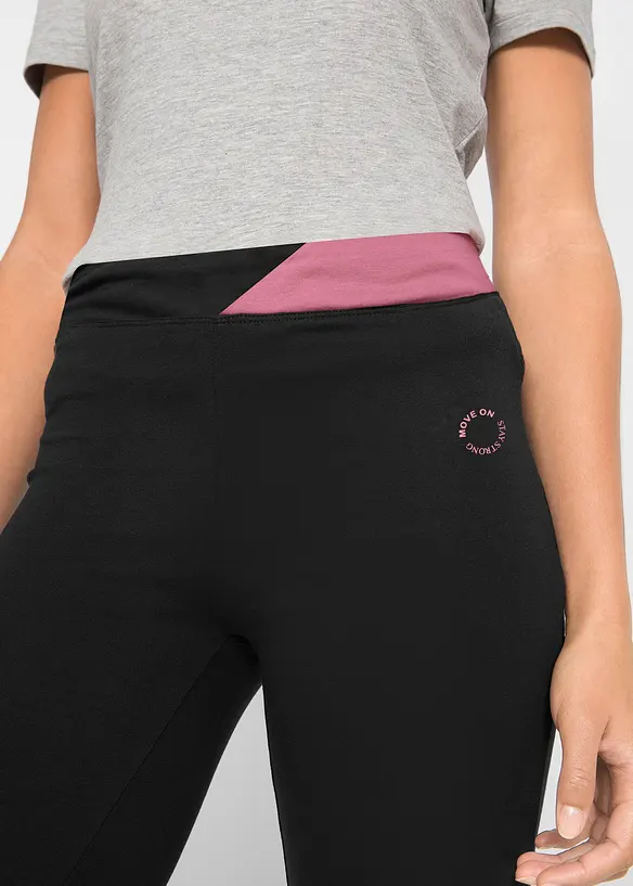 Pantalon de sport en coton, jambes évasées, bonprix