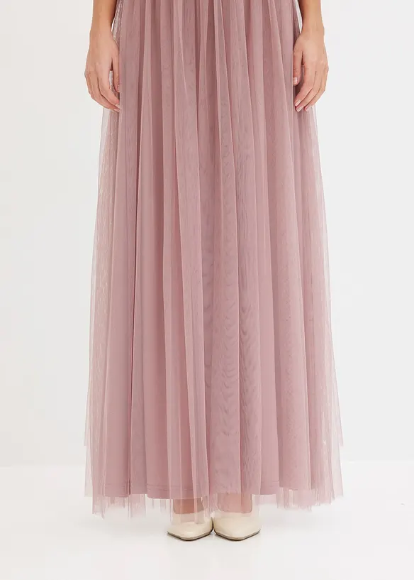 Robe de soir&eacute;e en tulle avec haut brod&eacute; de sequins, bonprix