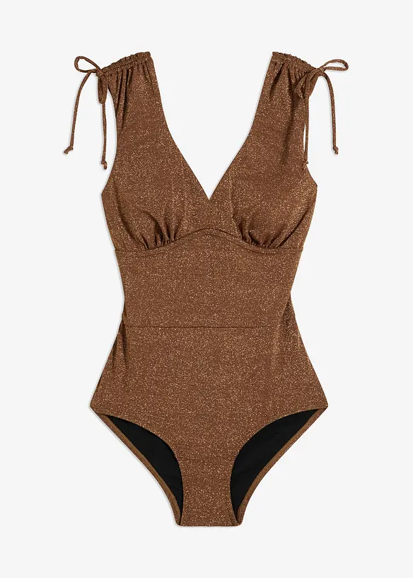 Maillot 1 pièce sculptant brillant, maintien léger, bonprix