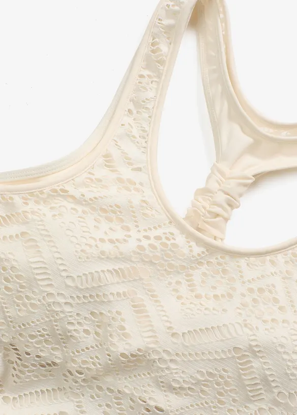 Tankini (ens. 2 pces) en dentelle, bonprix