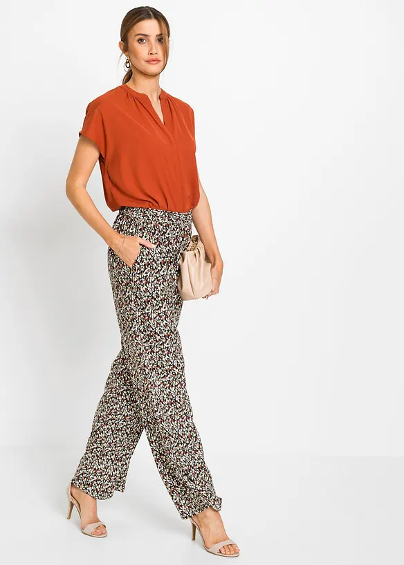 Chemisier manches courtes boutonnage invisible, bonprix