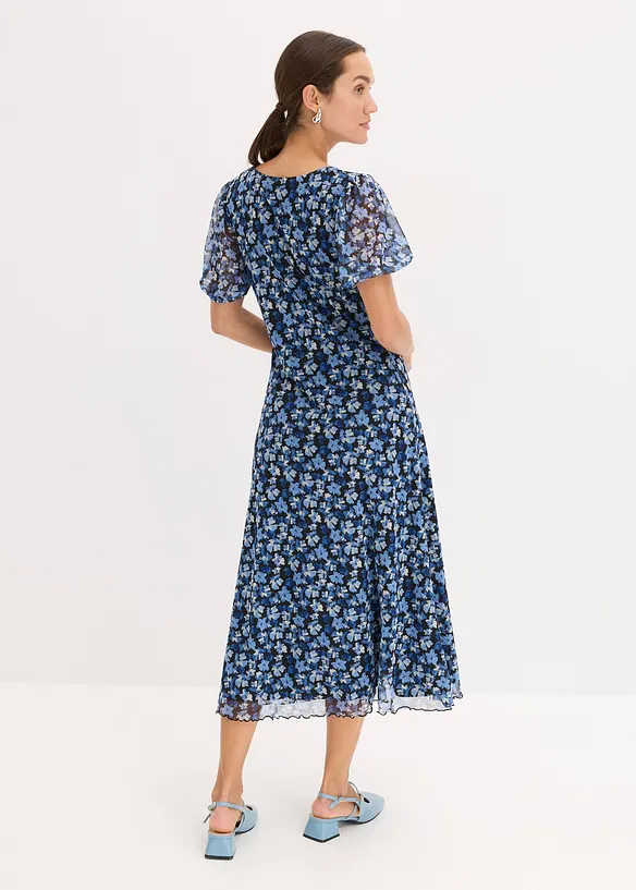 Robe midi en mesh imprimé, bonprix