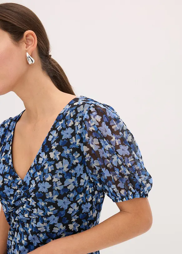 Robe midi en mesh imprimé, bonprix