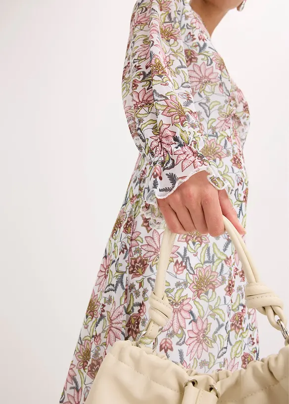 Robe midi imprimée en mesh, bonprix