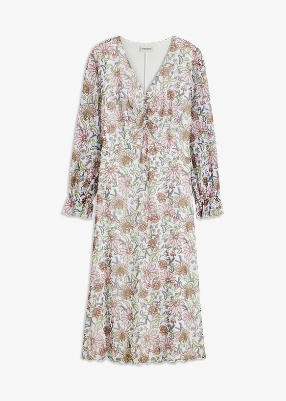 Robe midi imprimée en mesh, bonprix