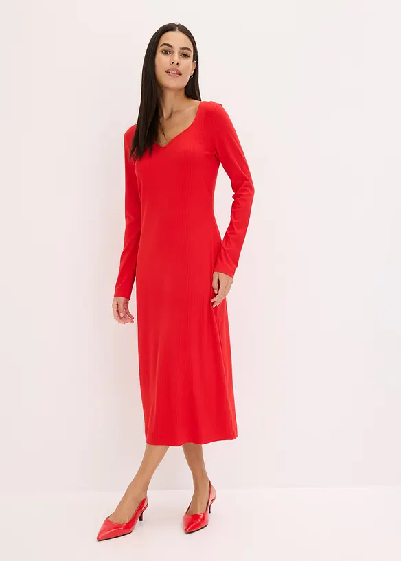 Robe midi côtelée, bonprix