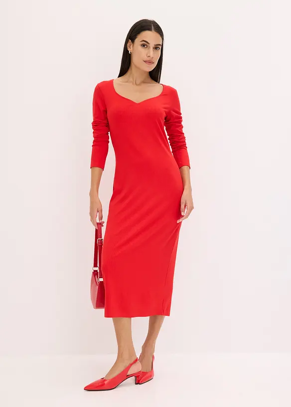 Robe midi côtelée, bonprix