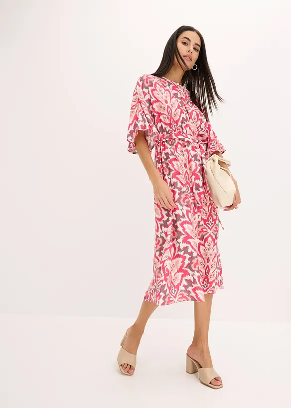 Robe midi imprimée en viscose mélangée, bonprix