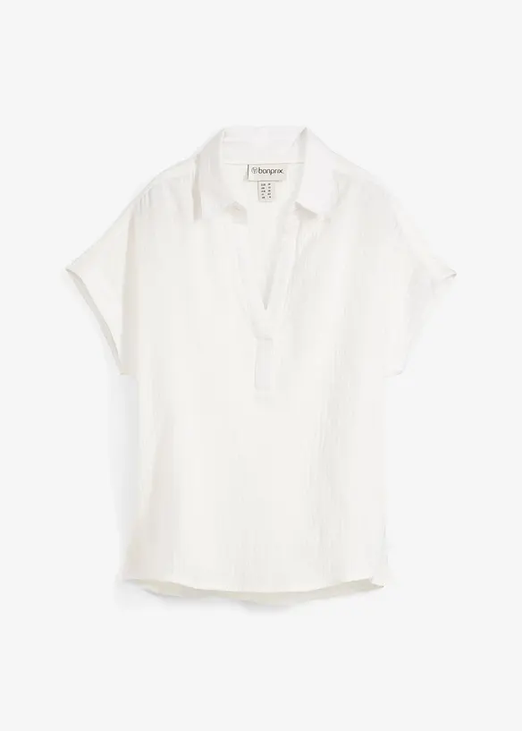 Blouse manches courtes en gaze de coton aérien, bonprix