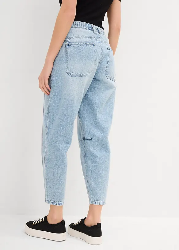 Jean barrel taille mi-haute peu extensible, cropped, bonprix