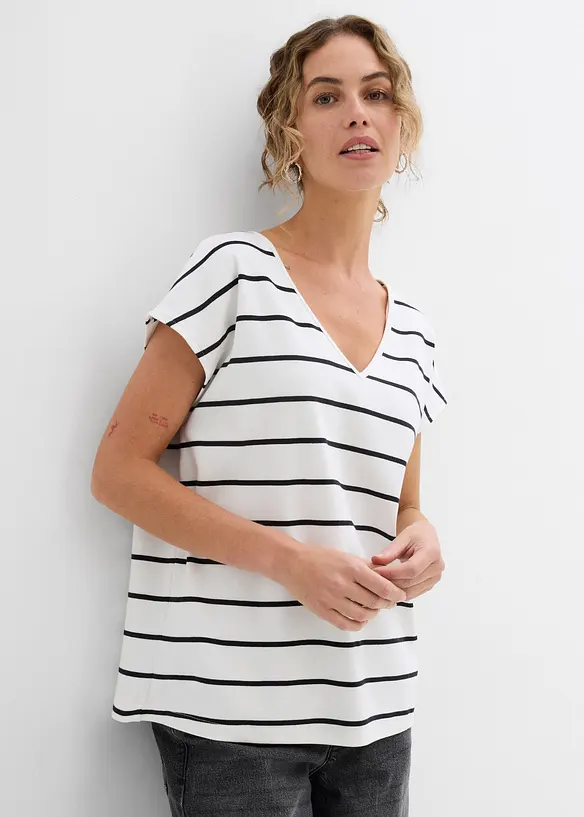 T-shirt ray&eacute; en maille, bonprix