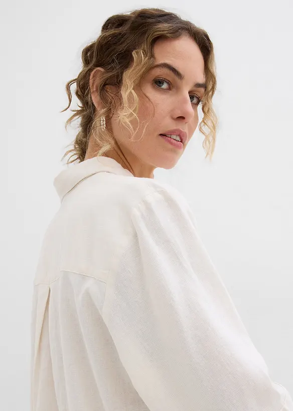 Chemisier en lin mélangé frais et respirant, bonprix