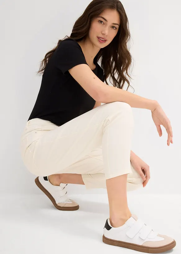 Jean mom taille haute, raccourci, peu extensible, bonprix