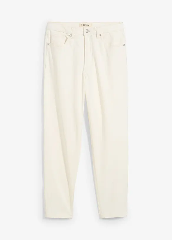 Jean mom taille haute, raccourci, peu extensible, bonprix