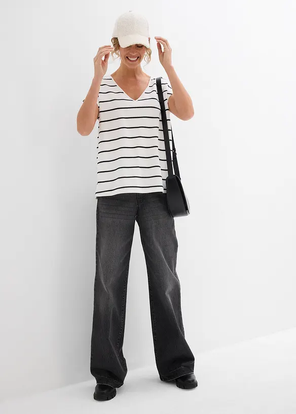 T-shirt ray&eacute; en maille, bonprix