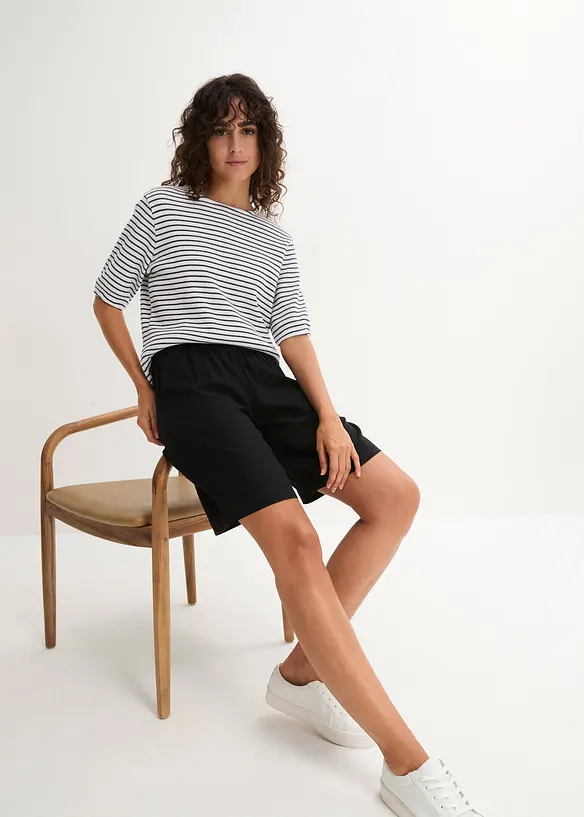 Bermuda en m&eacute;lange lin et viscose, bonprix