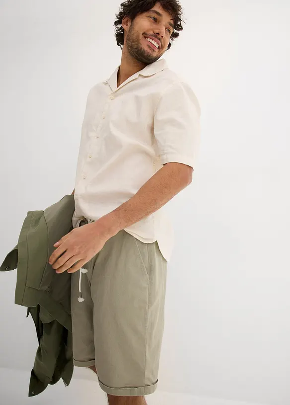 Bermuda en lin mélangé, Regular, bonprix