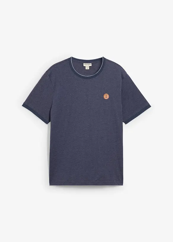 T-shirt aspect superposé avec écusson poitrine, bonprix