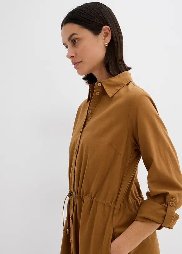 Robe-chemise en lin et coton, bonprix