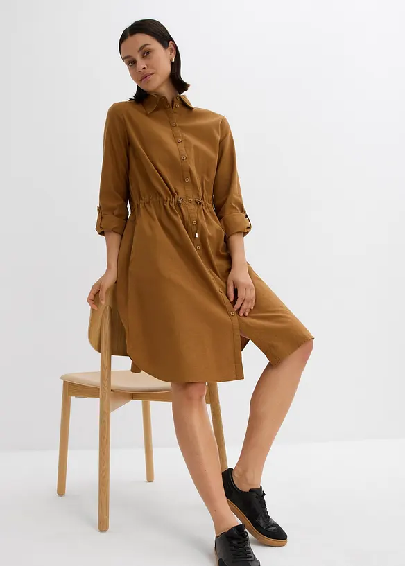 Robe-chemise en lin et coton, bonprix