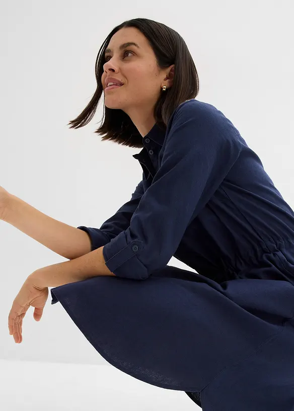 Robe-chemise en lin et coton, bonprix