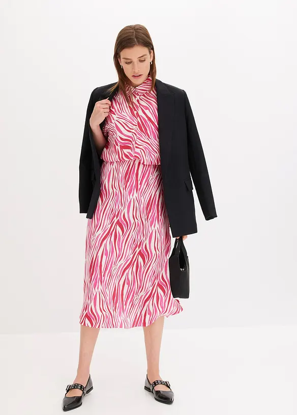 Jupe midi à taille élastiquée, bonprix