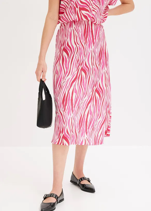 Jupe midi à taille élastiquée, bonprix