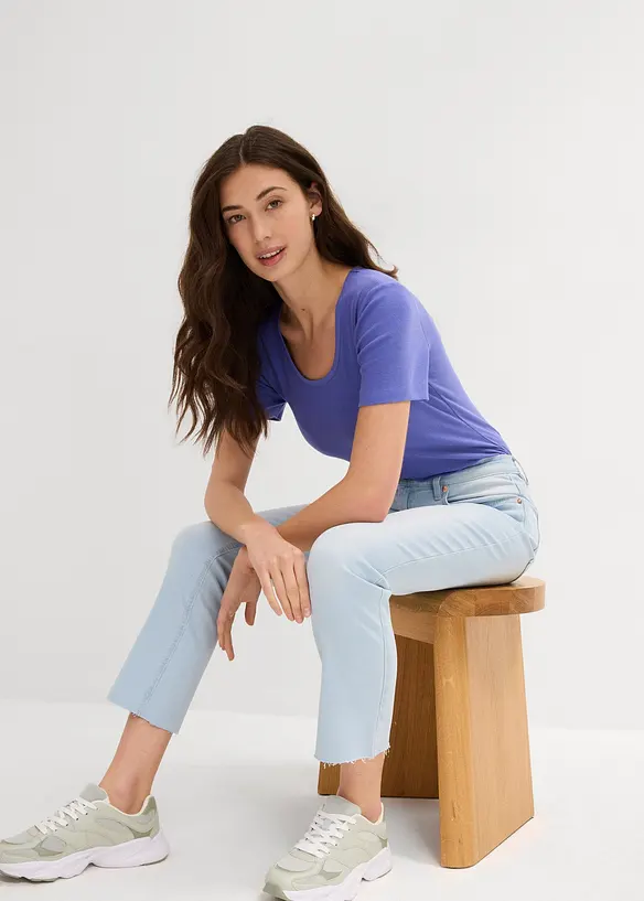 Jean flare taille haute, cropped, bonprix