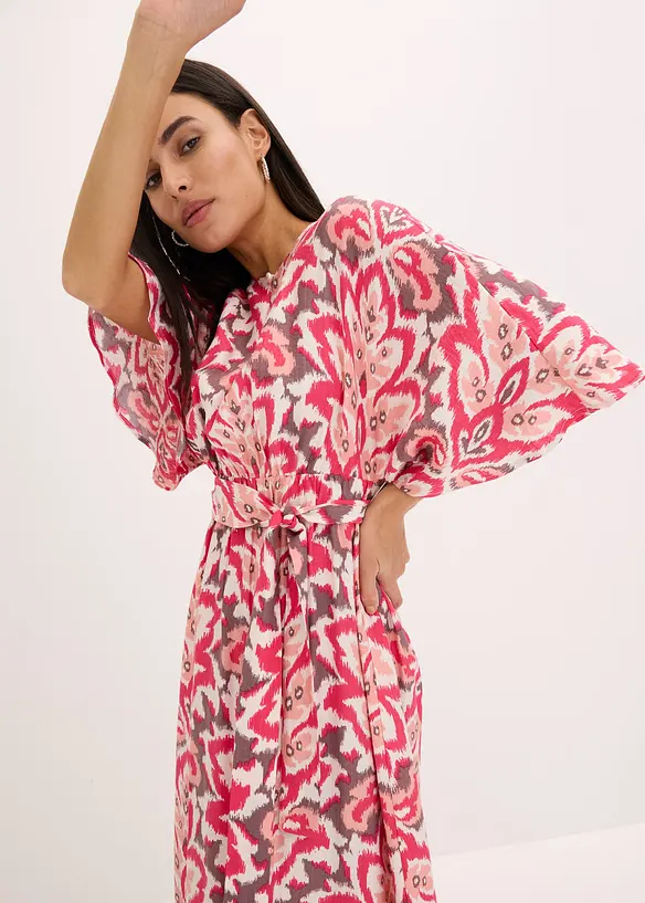 Robe midi imprimée en viscose mélangée, bonprix