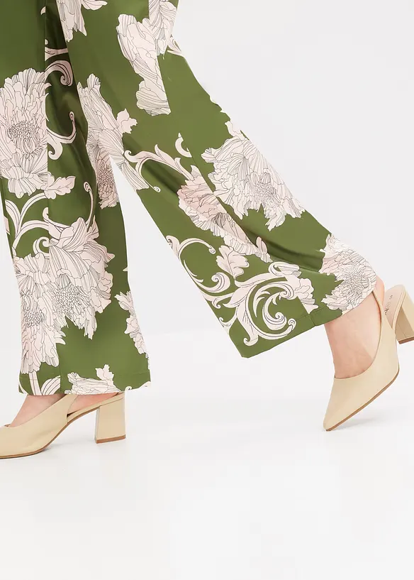 Pantalon palazzo en satin fluide, bonprix