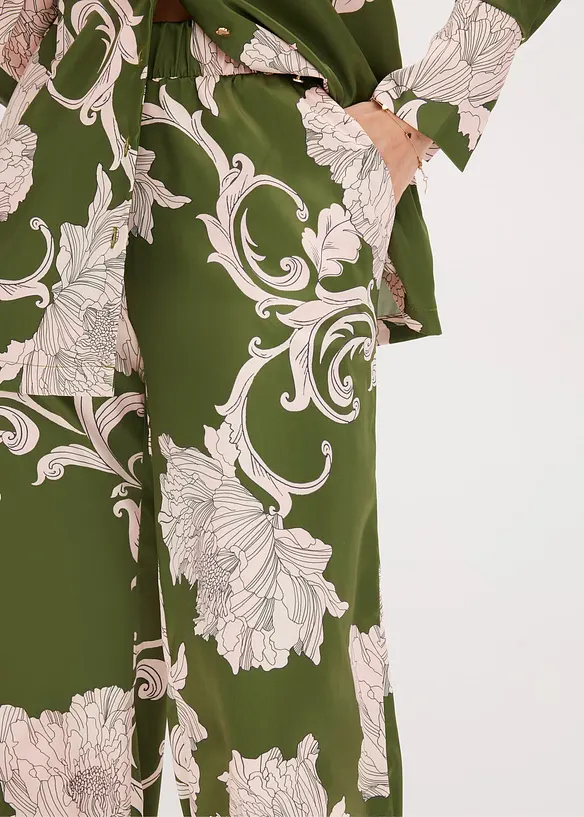 Pantalon palazzo en satin fluide, bonprix