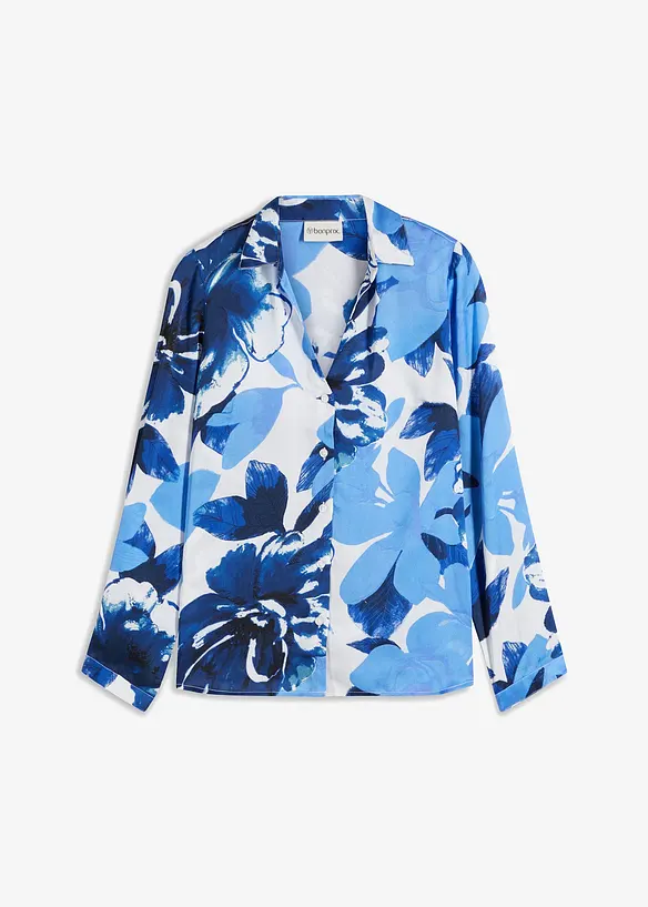 Chemisier imprim&eacute; en satin, bonprix