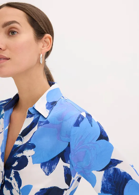 Chemisier imprim&eacute; en satin, bonprix