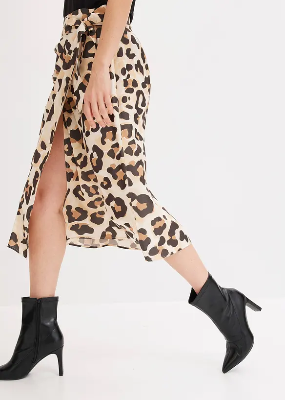 Jupe portefeuille en viscose mélangée, bonprix