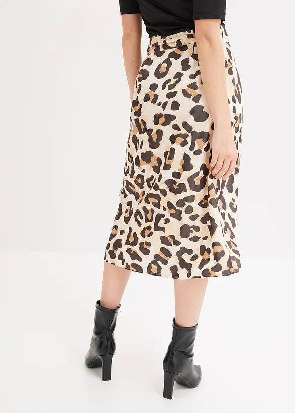 Jupe portefeuille en viscose mélangée, bonprix