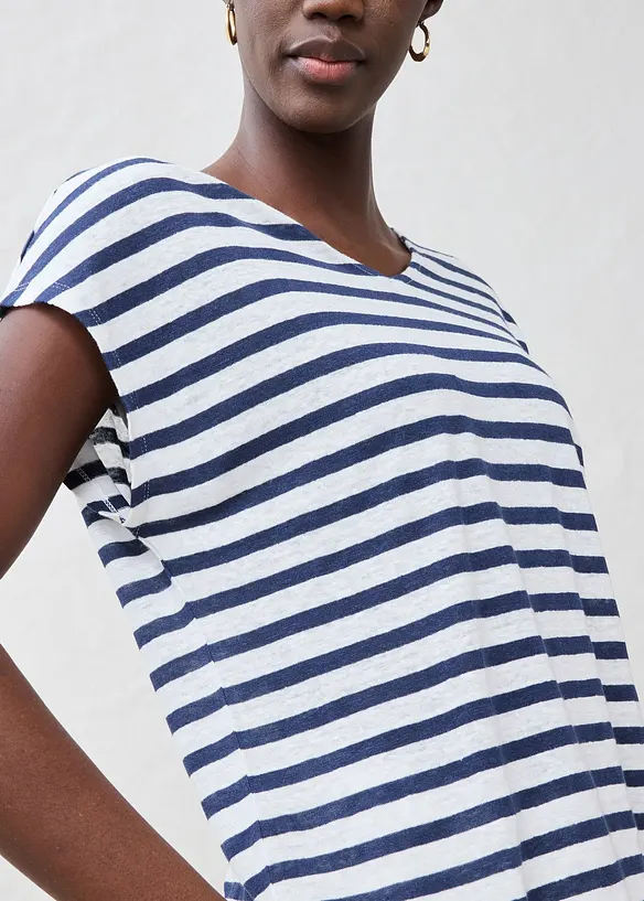 T-shirt 100% lin &agrave; manches chauve-souris, bonprix