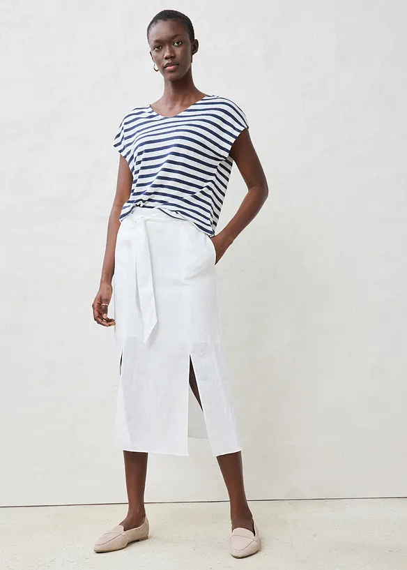 T-shirt 100% lin &agrave; manches chauve-souris, bonprix