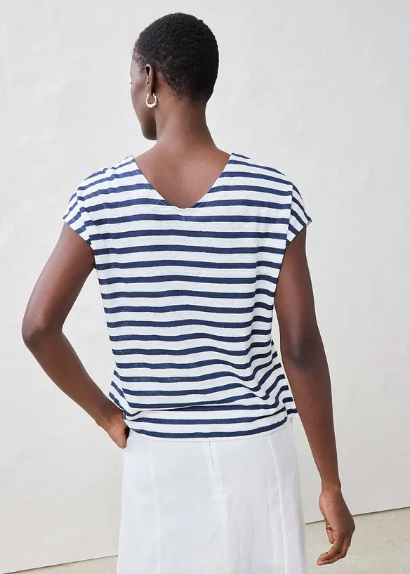 T-shirt 100% lin &agrave; manches chauve-souris, bonprix