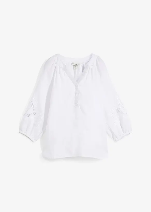 Tunique 100% lin avec broderie anglaise, bonprix