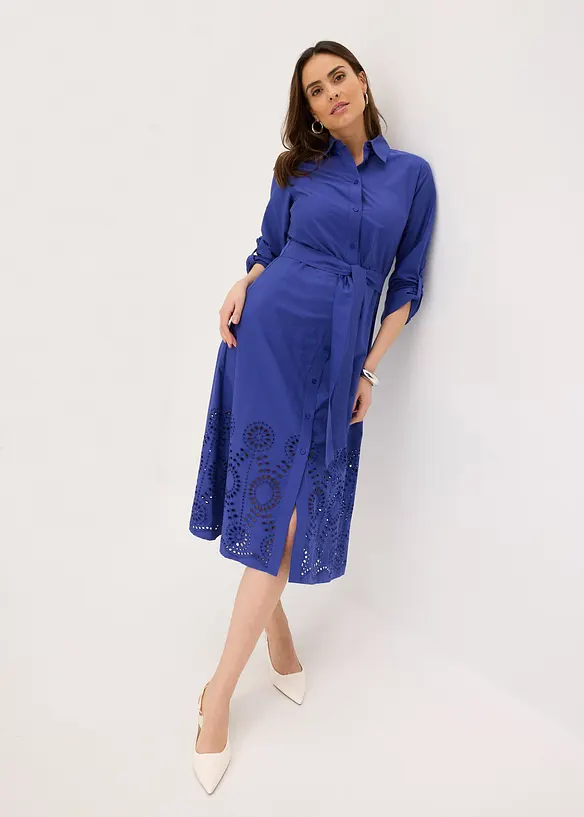 Robe-chemise avec broderie anglaise, bonprix