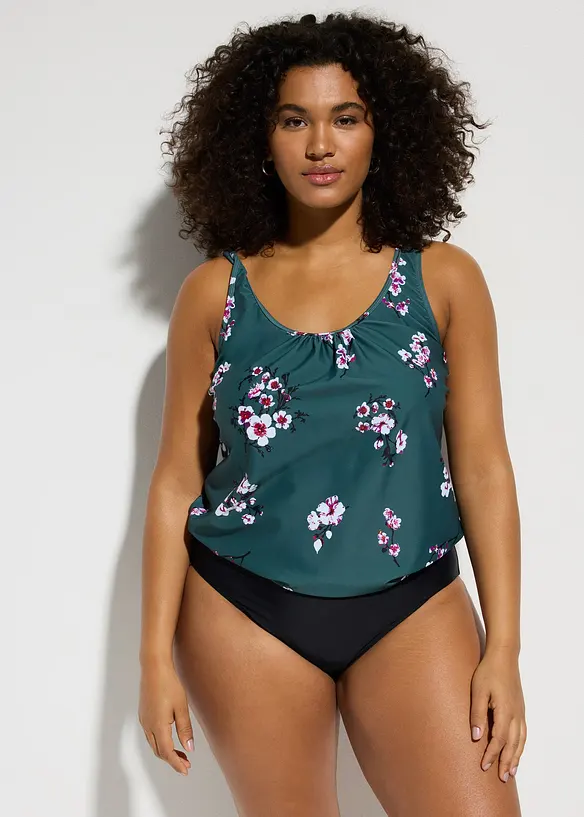 Maillot 1 pièce avec haut forme ballon, bonprix