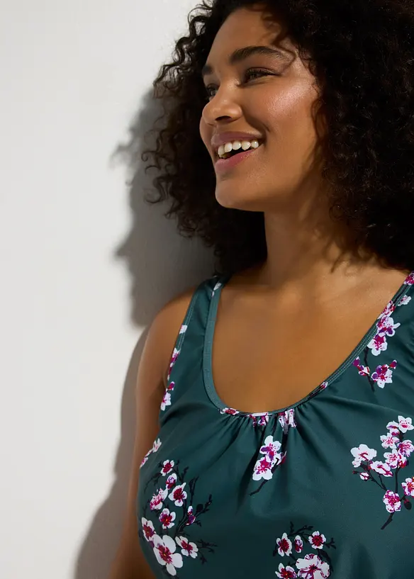 Maillot 1 pièce avec haut forme ballon, bonprix