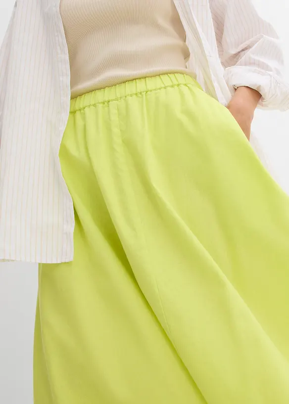 Jupe midi en lin majoritaire, bonprix