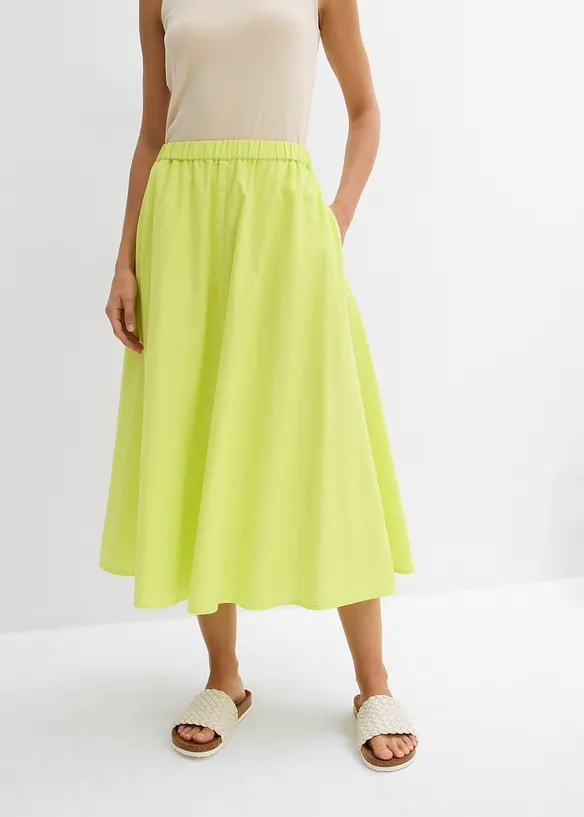 Jupe midi en lin majoritaire, bonprix