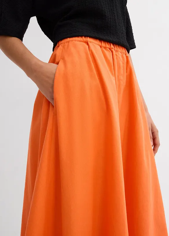 Jupe midi en lin majoritaire, bonprix