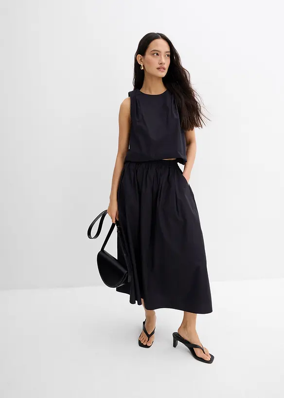 Jupe midi 100% coton, bonprix