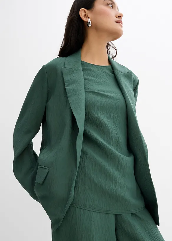 Blazer en viscose mélangée, effet froissé, bonprix