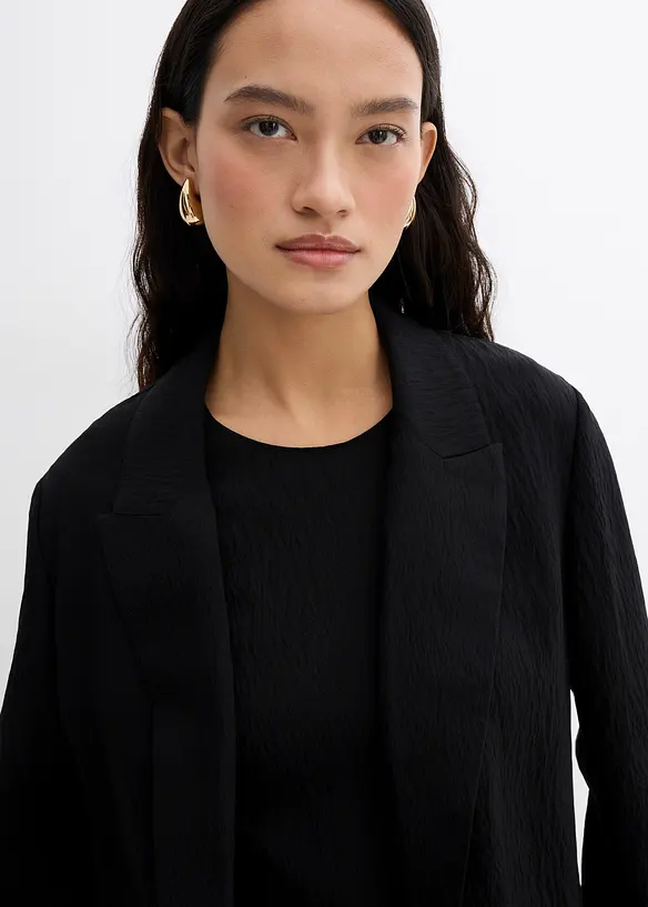 Blazer en viscose mélangée, effet froissé, bonprix