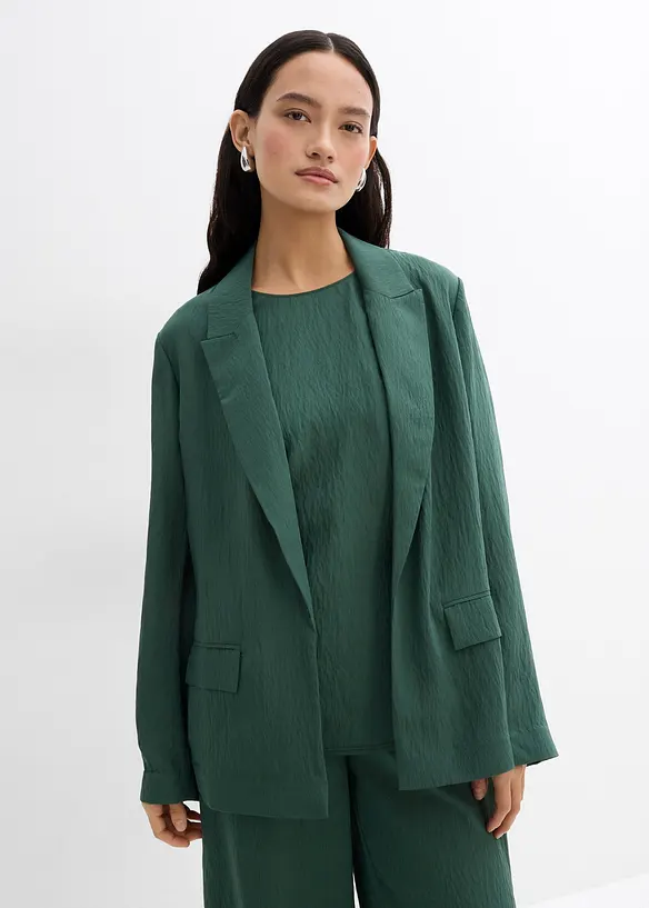 Blazer en viscose mélangée, effet froissé, bonprix