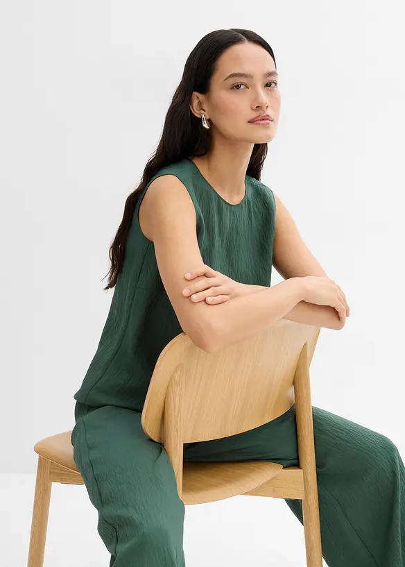 Top en viscose mélangée, effet froissé, bonprix